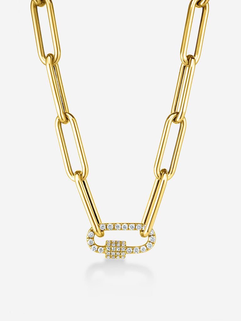 14k Yellow Gold / Diamond Carabiner