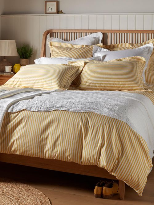 Yellow Betsy Stripe 100% Organic Cotton Bed Linen