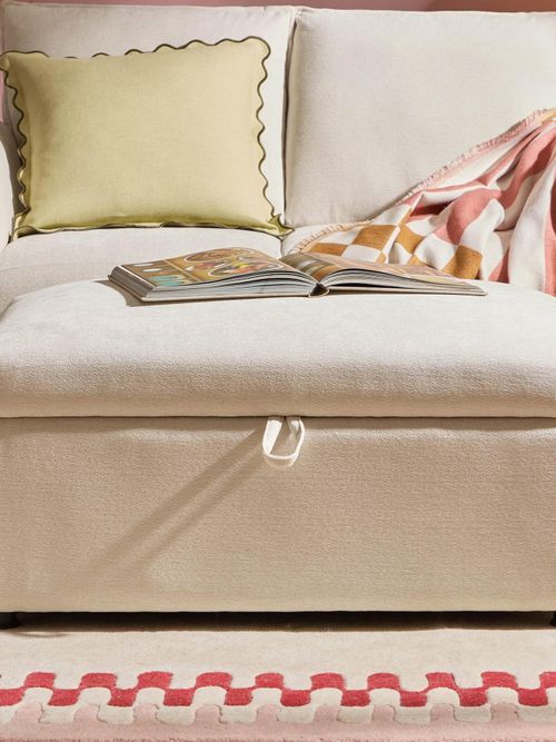 Clapham Storage Pouffe - Chenille Ivory