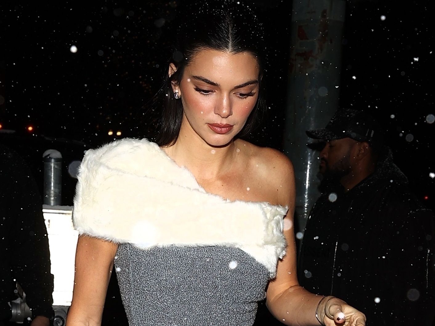 kendall jenner grey mini dress Kendall Jenner Silver Mini 2022 Mason Disick's Bar Mitzvah Dress