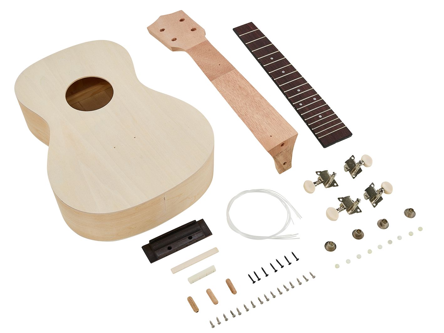 Guitarra Infantil Kit DIY Ukelele De Madera - 21 Pulgadas, 4 Cuerdas