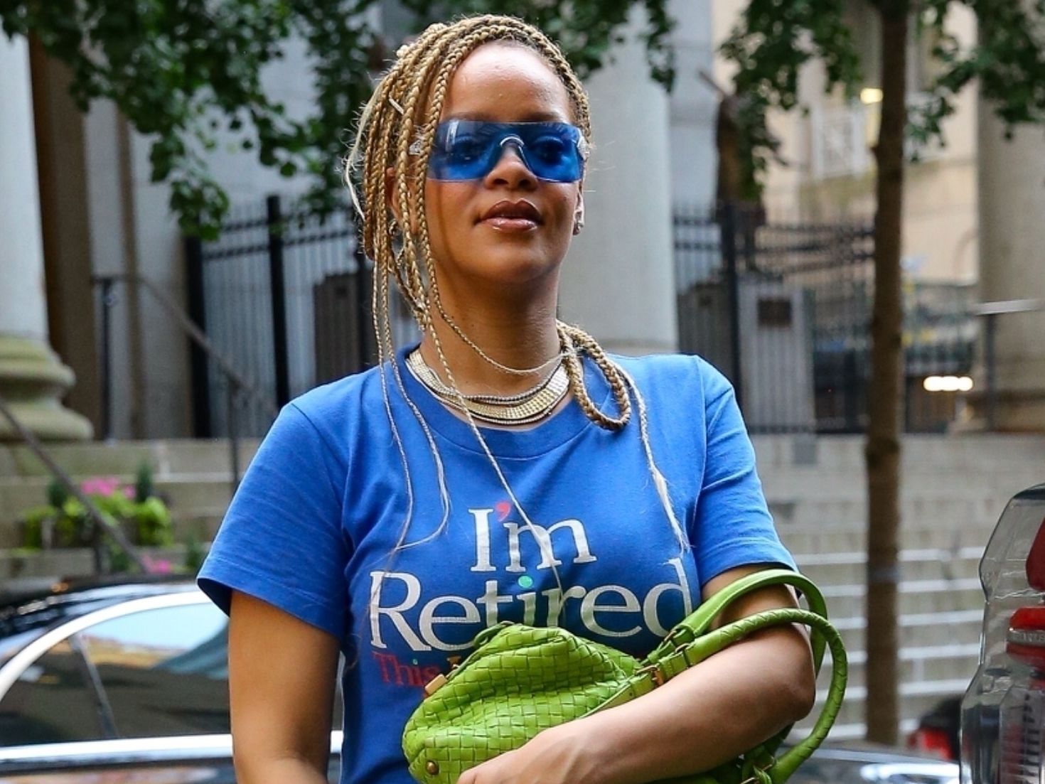 rihanna shirt dress Rihanna Wore a Sexy Red Dress and Then Covered It With a T-Shirt