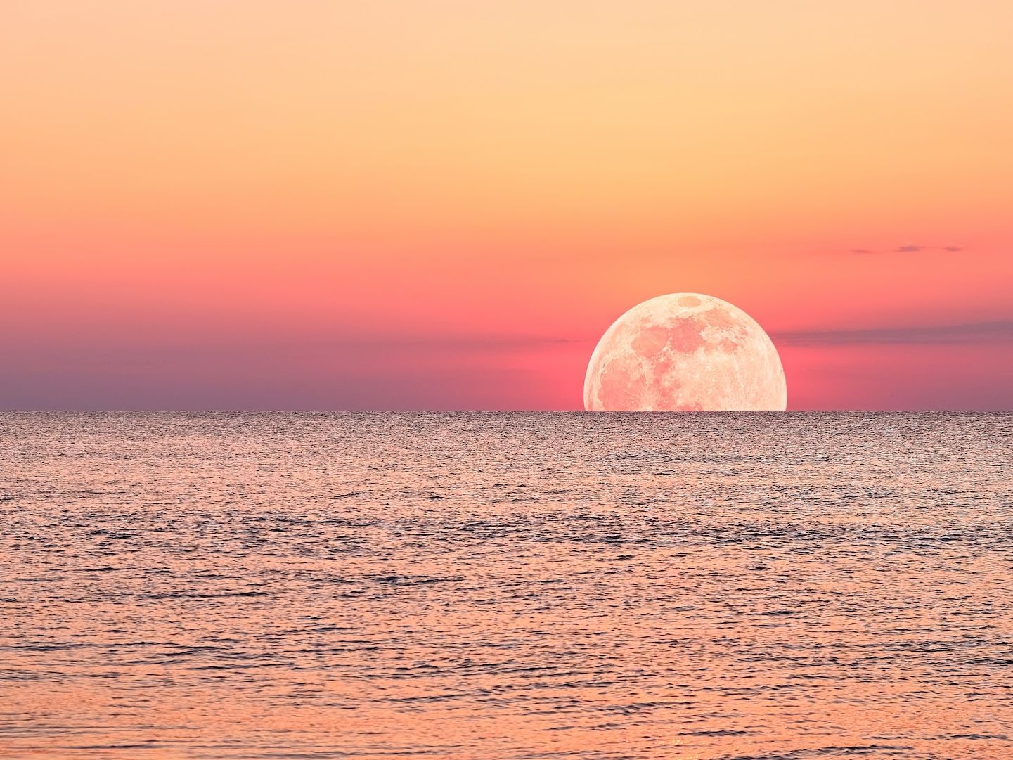 Full Moon Rising At Sunset