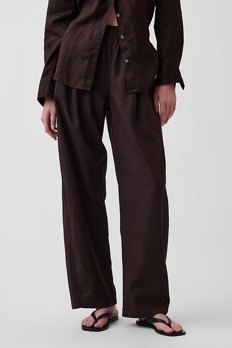 Gap, Linen-Blend Easy Barrel Pants