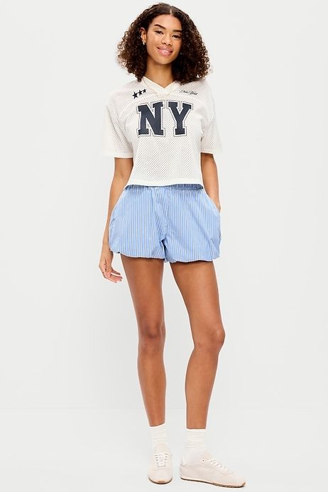 Poplin Bubble Hem Shorts