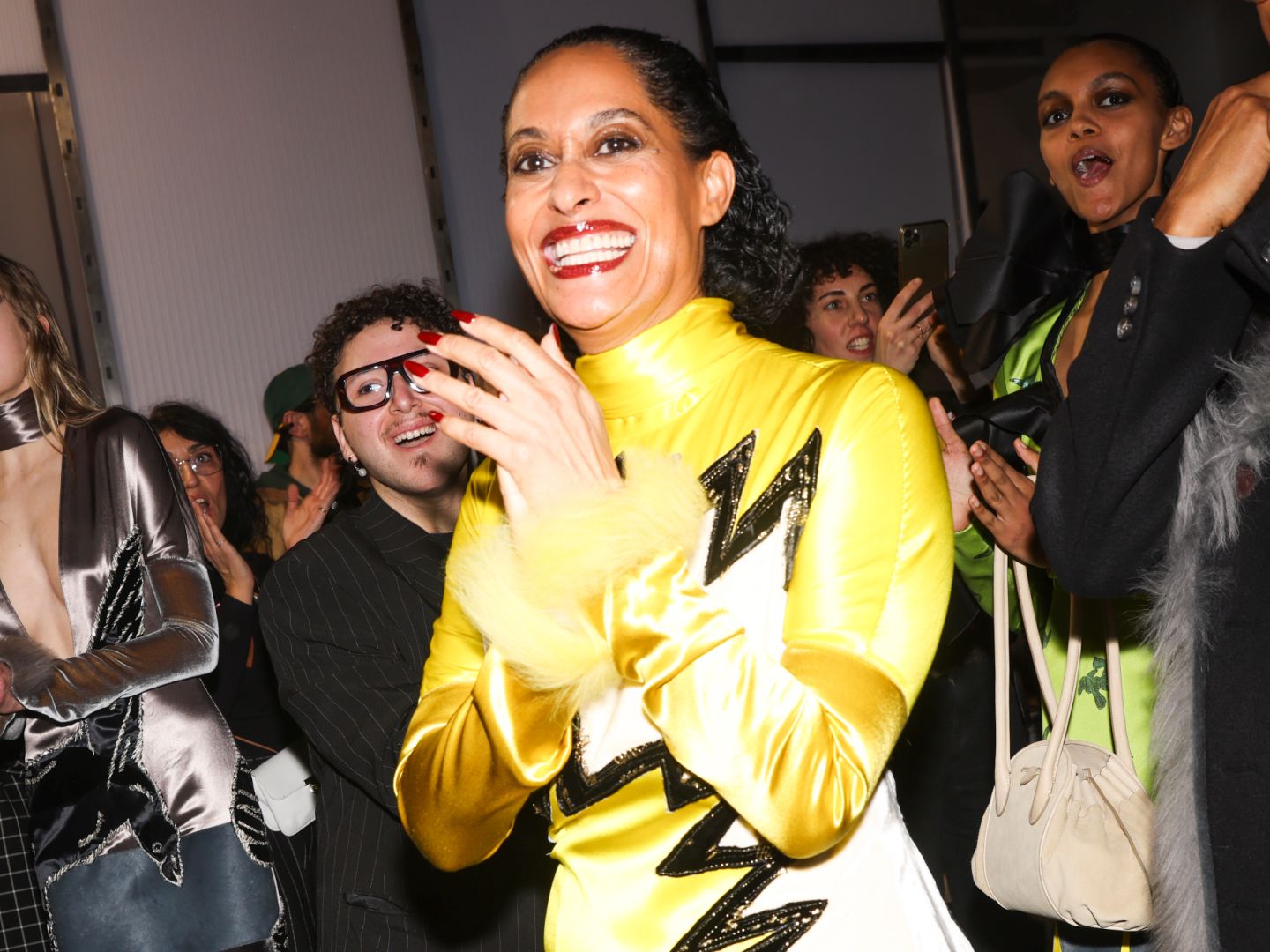 Tracee Ellis Ross Struts Marni's Fall 2025 Runway in an Electric Yellow  Dress | Marie Claire