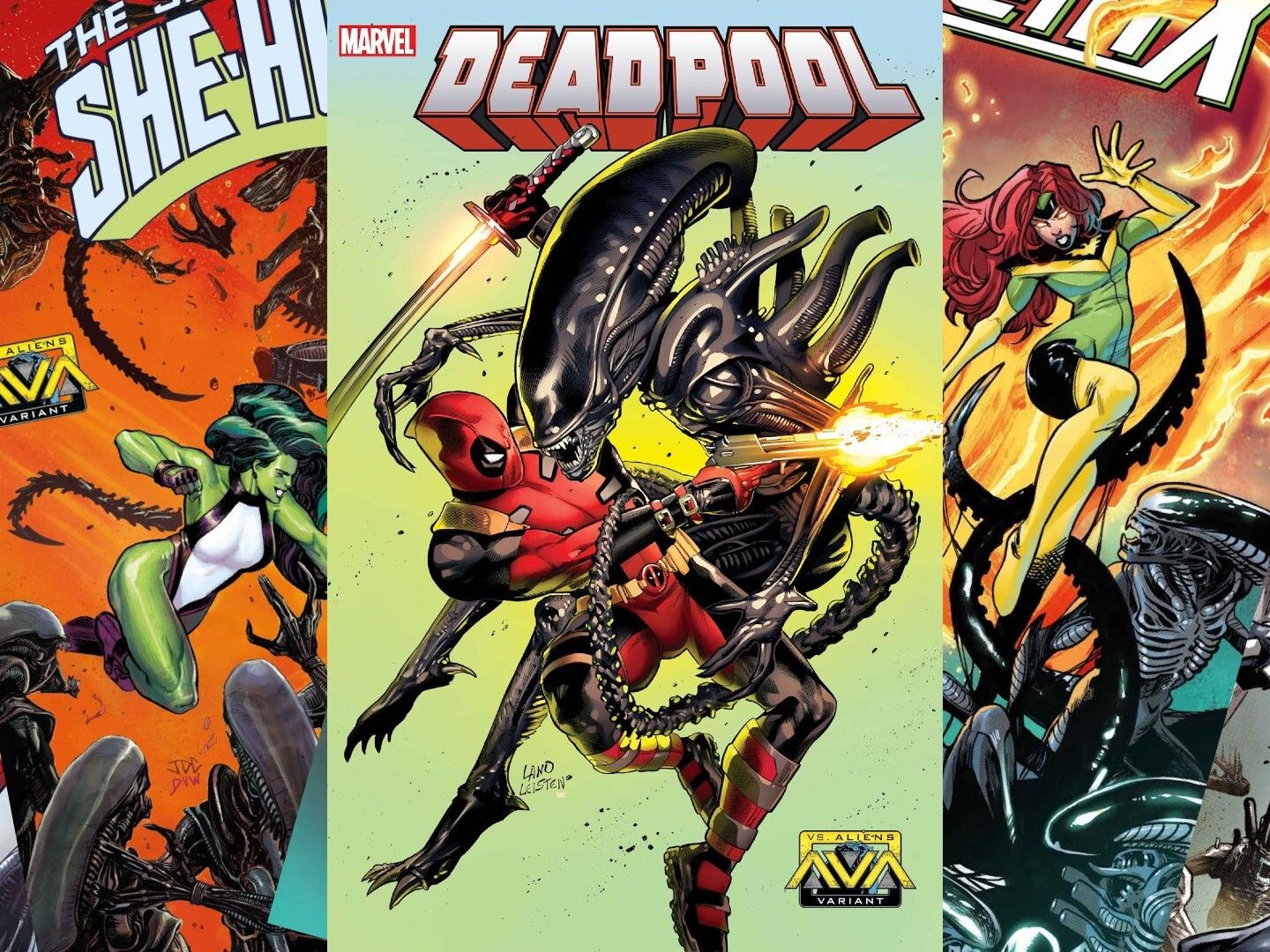 マーベル　エイリアン　コラボコミックセット Marvel superheroes battle bloodthirsty Xenomorphs in new 'Alien