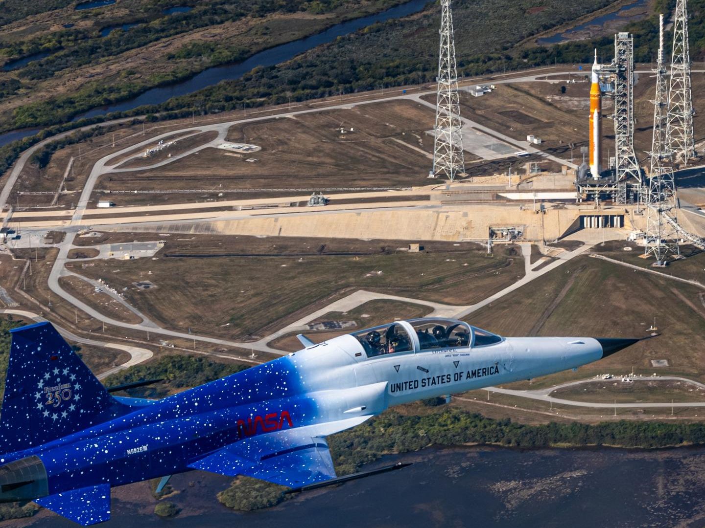 NASA chief flies over Artemis 2 moon rocket photo of the day for