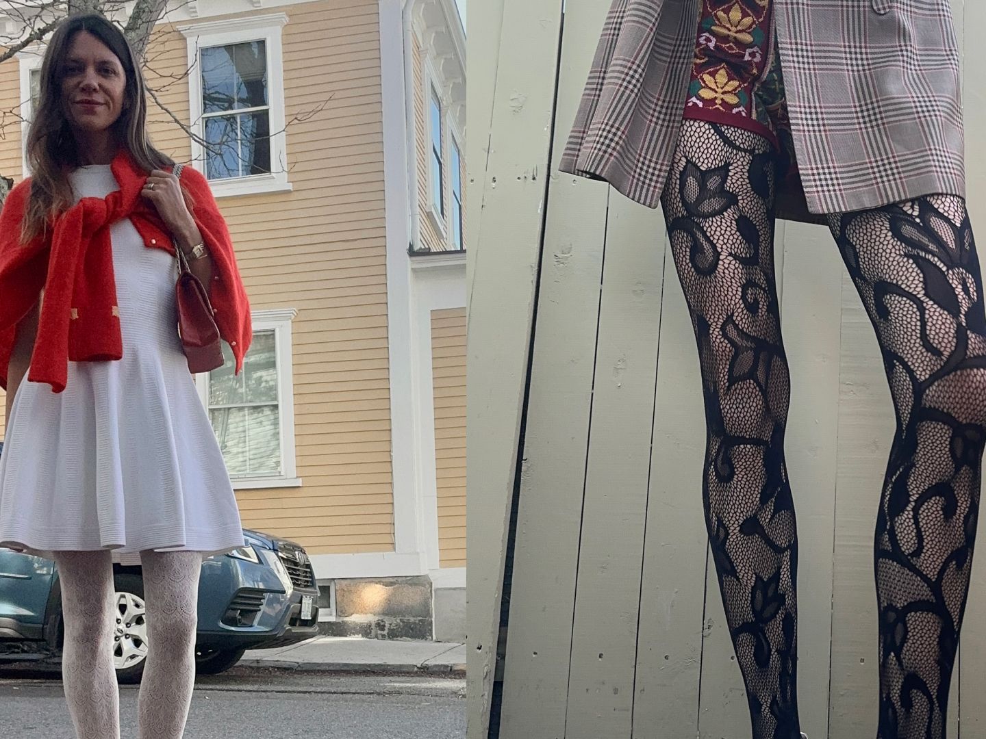 These 4 Lace Tights Outfits Are Ready for Holiday Party Season | Marie  Claire