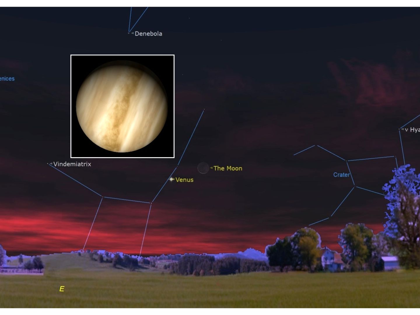 The moon and Venus take a morning stroll through the sky on Oct