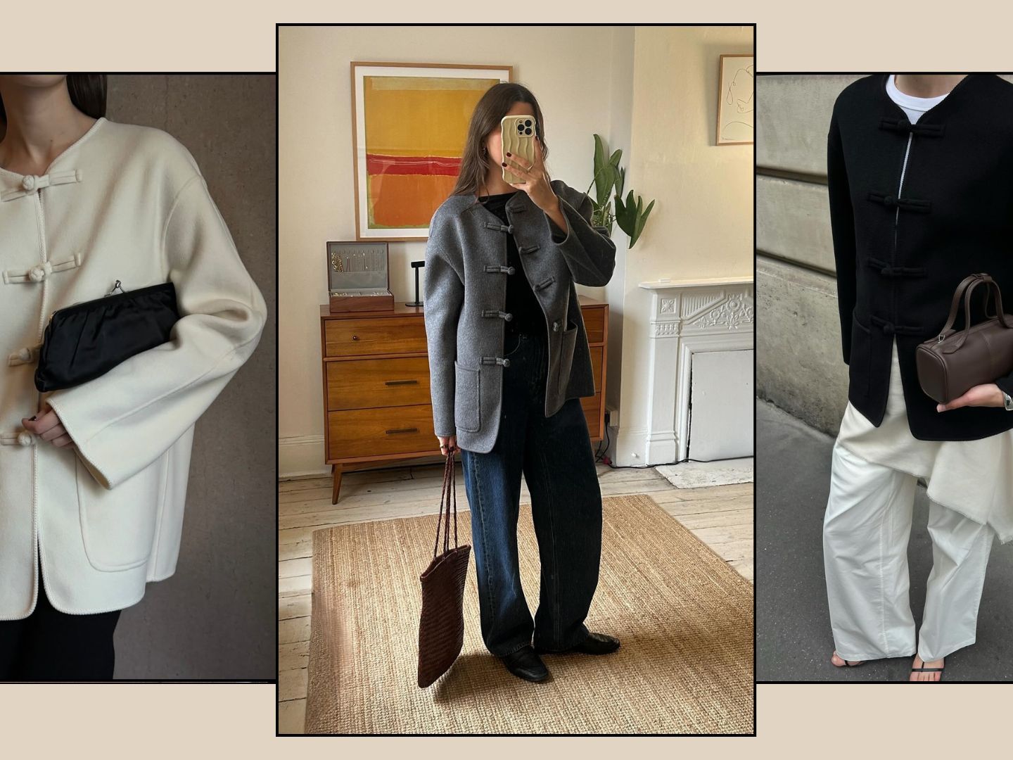 桃*ン様 Jieda WOOL RIB JACKET size2 mandarin closure double-faced jacket – seren