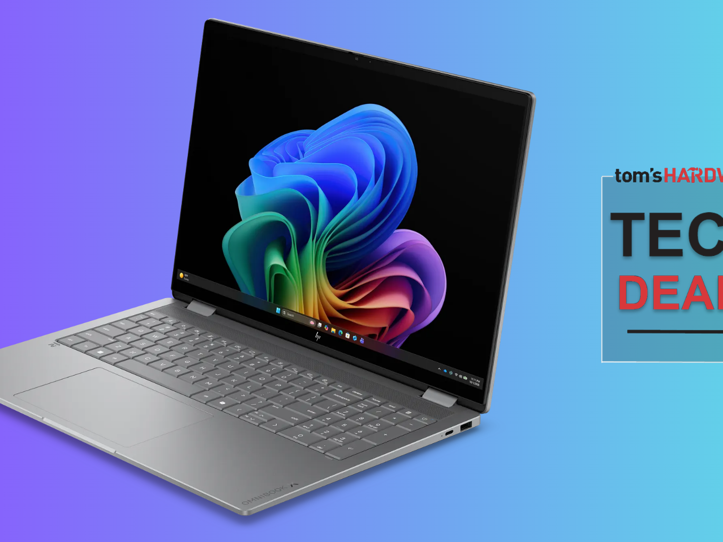 Ноутбук HP OmniBook X Flip под углом