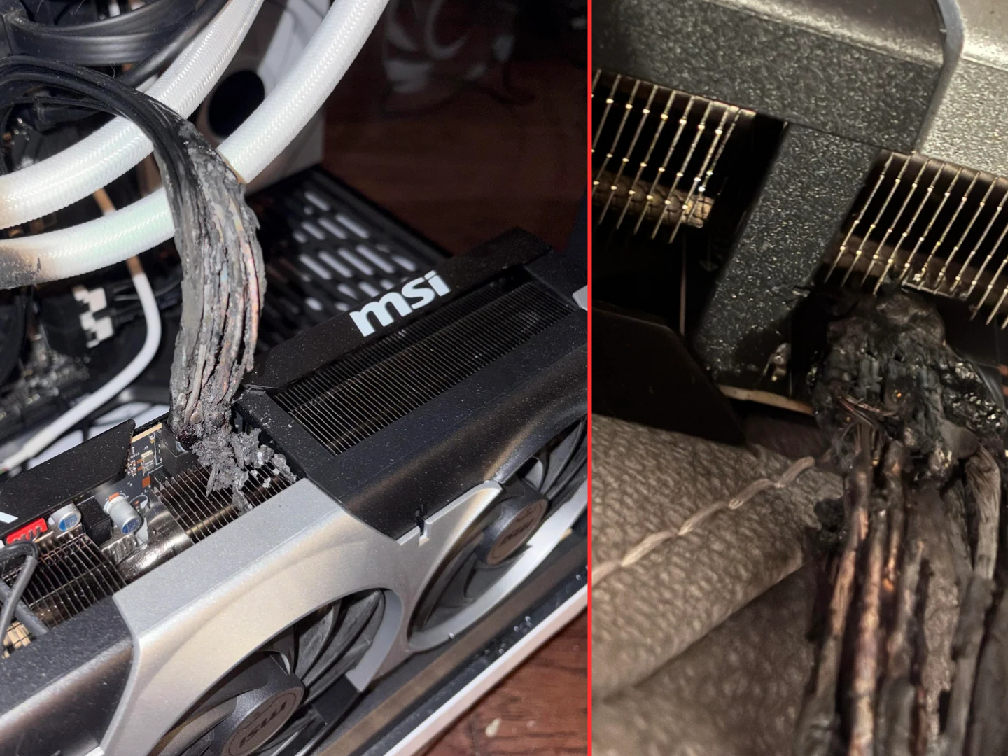 Nvidia GeForce RTX 5090 power wire reportedly caught fire despite