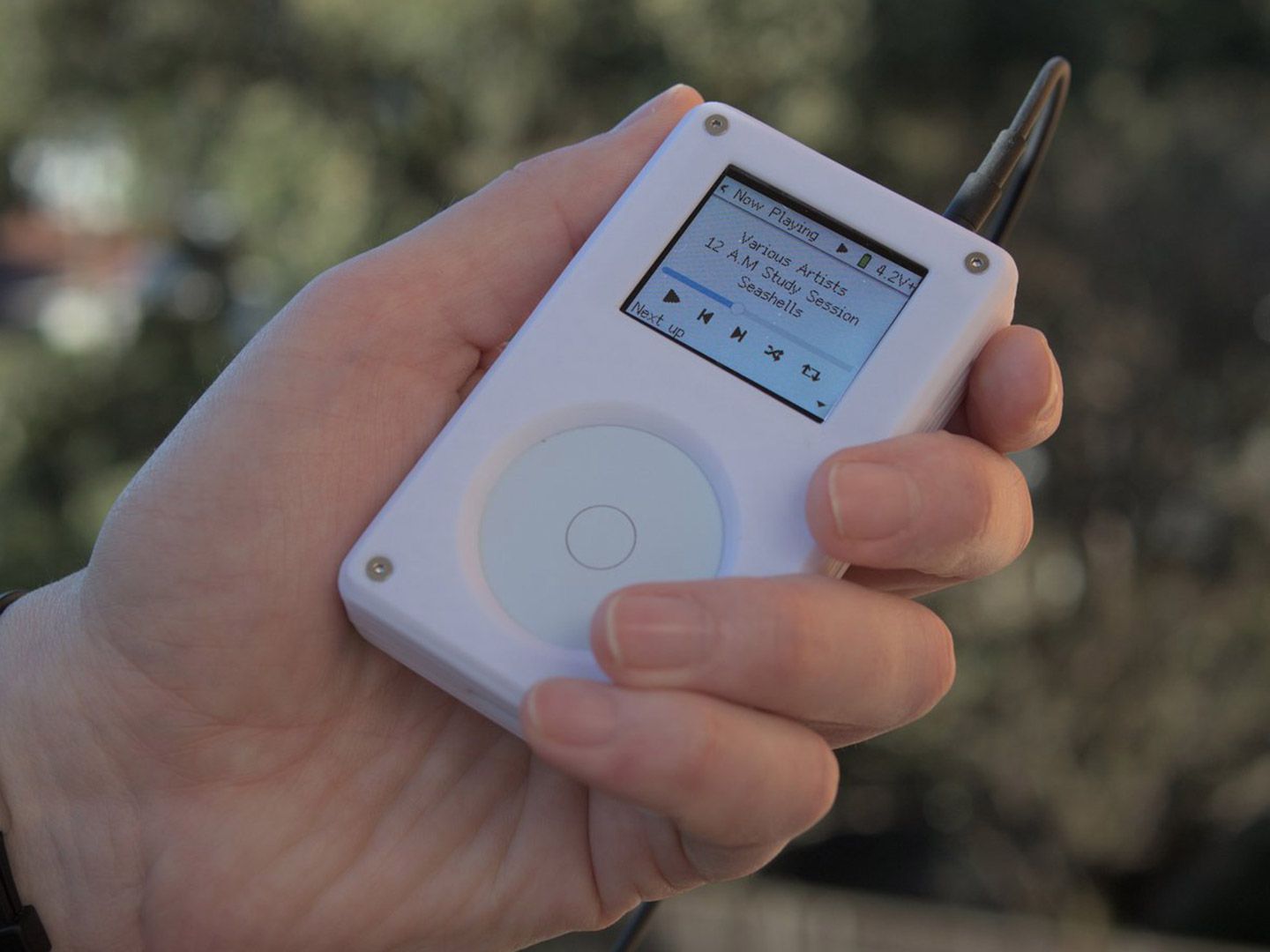 Inspired by Apple's original iPod, this open-source music player