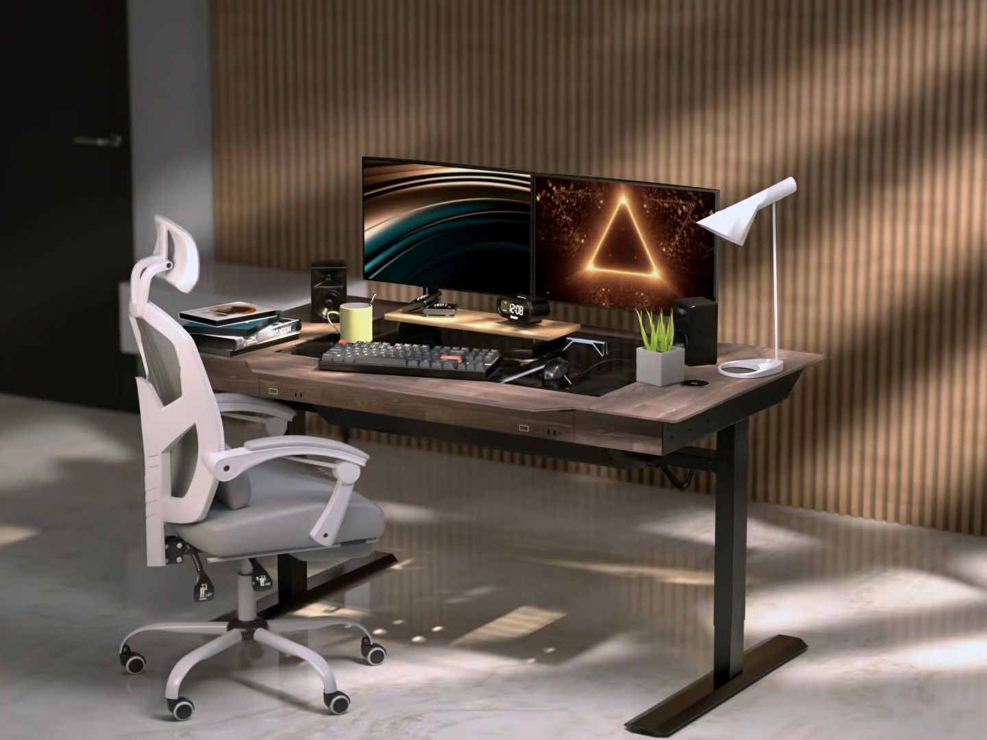 Lian Li's new DK07 Wood motorized standing desk doubles as a dual