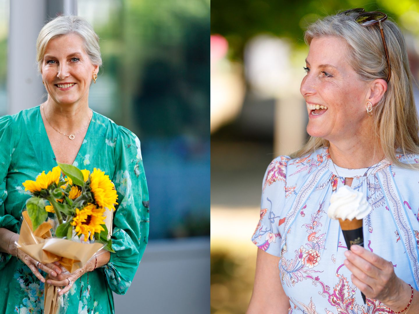 duchess sophie wows in summery blue dress and espadrille wedges Ella Evening Dress - Dusty Blue main image 0