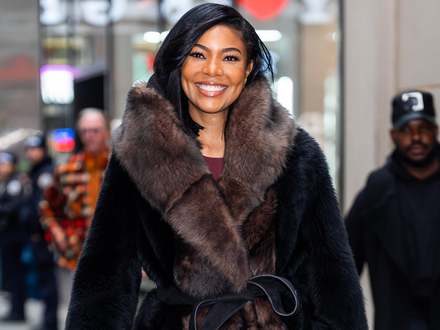 Gabrielle Union's Cozy Wrap Coat Looks Straight Out of a New York