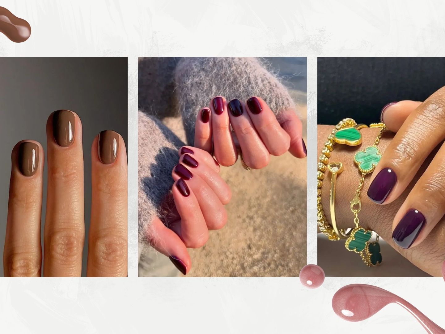 nail color for burgundy dress 7 chic and classy autumn nails to request and recreate now Color:Light yellow MD 7/22/26 Heather Burgundy Off Shoulder