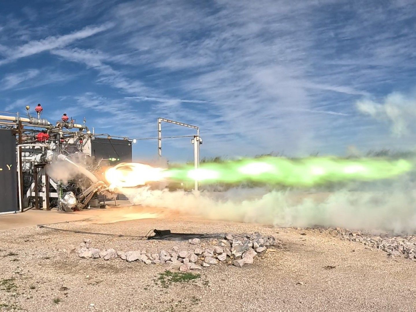 Firefly Aerospace's new rocket engine spouts green flames in 1st