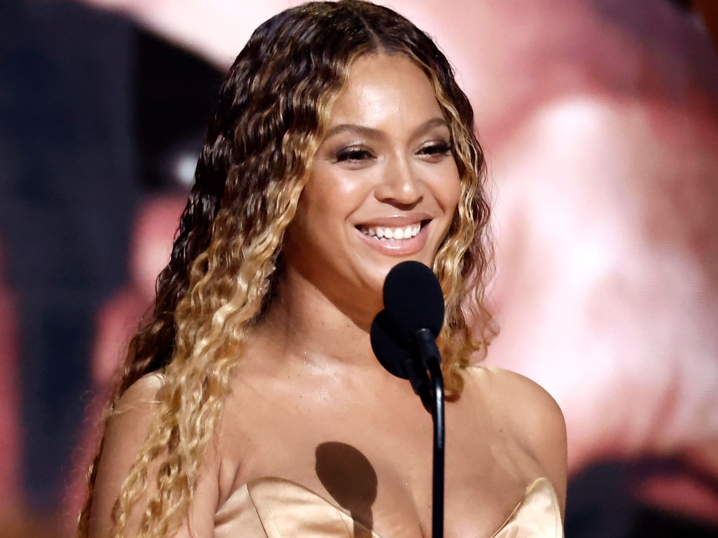 Beyonc's see-through dress and metal corset wow at gold party | Woman &  Home