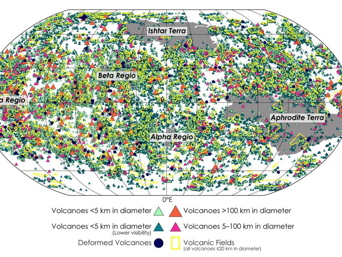The most detailed map of solar system volcanoes released (and it's