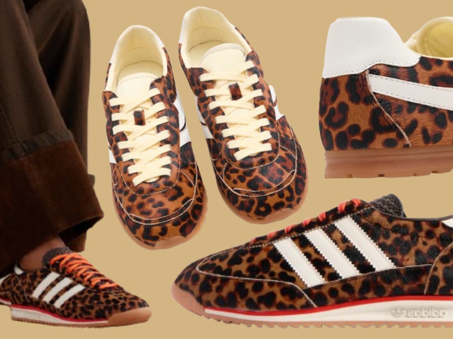 adidas gazelle silver green womens Back 70 Leopard Cuoio Milk Boston Sneakers Leopard Cuoio Milk / 37