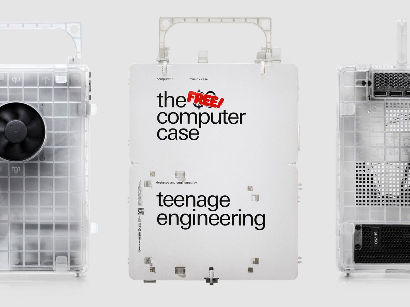 Free mini-ITX case made of one sheet of translucent plastic