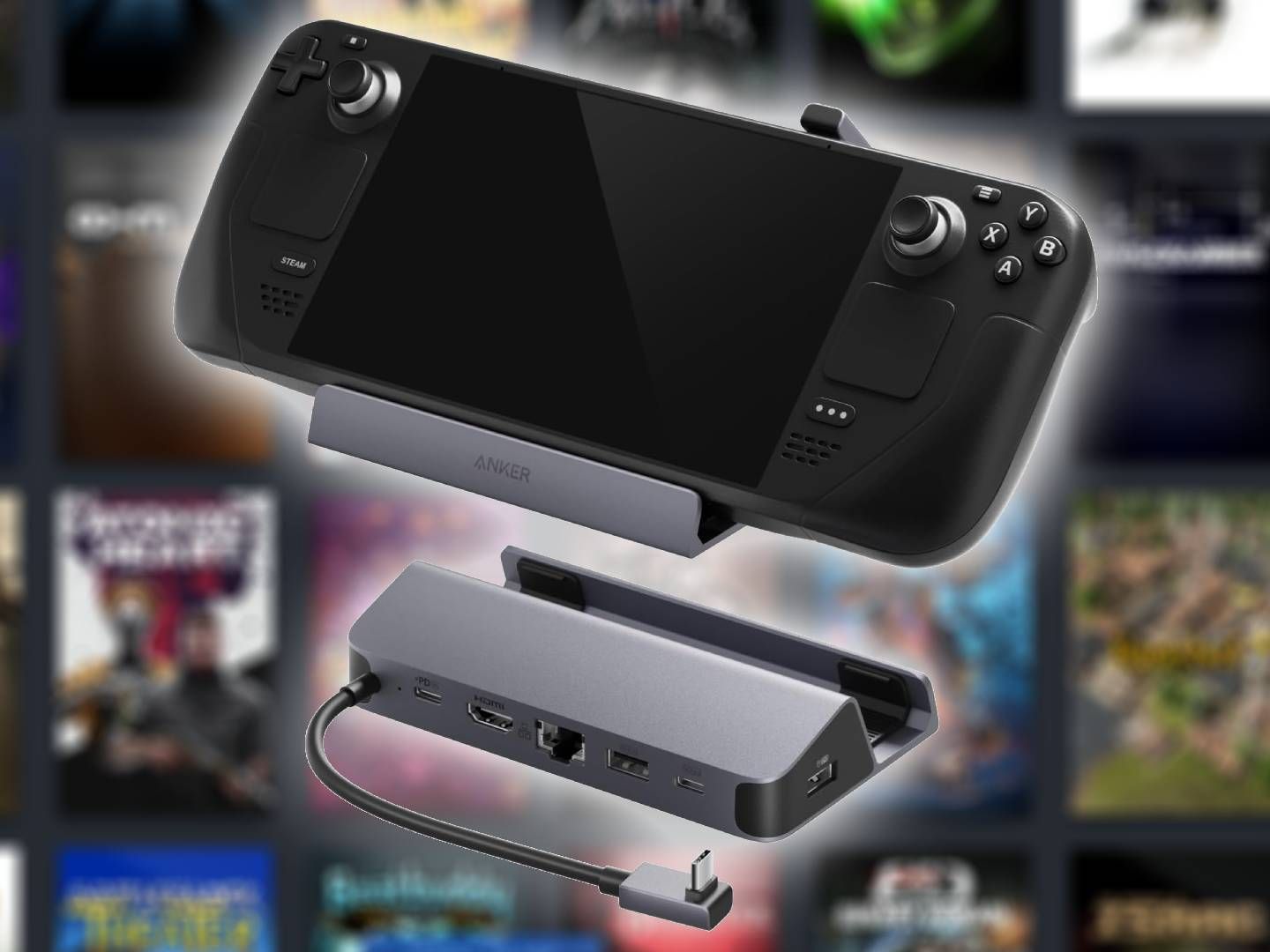 SteamDeck OLED 512GB＋専用カバー＋ Anker製スタンド Renowned accessory maker Anker has a Steam Deck dock, and it