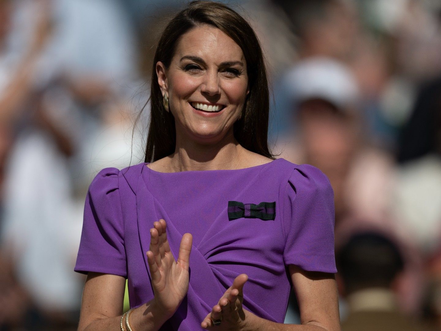 princess catherine purple dress Kate Middleton Is a Vision in Royal Purple Ahead of Glamorous Banquet