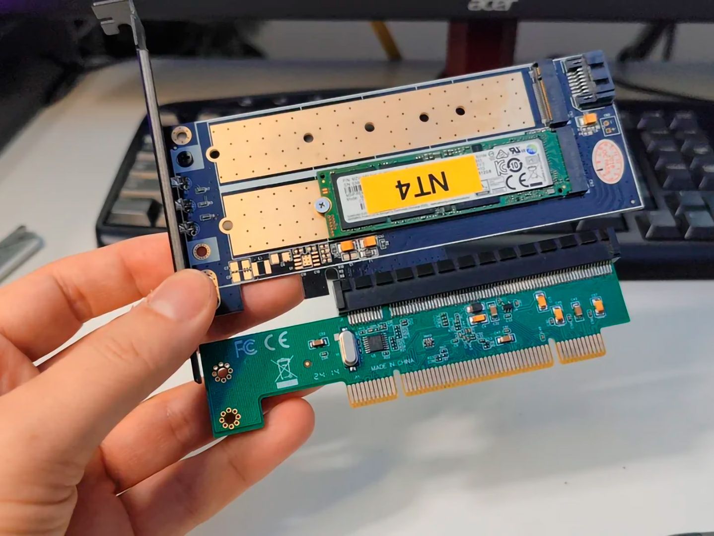 Modern NVMe SSD meets vintage PCI slot in quirky experiment — M.2