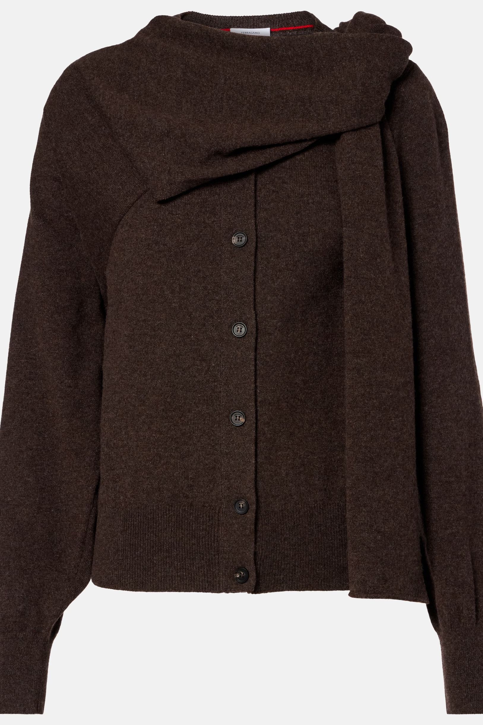 Ferragamo Draped Cashmere Cardigan