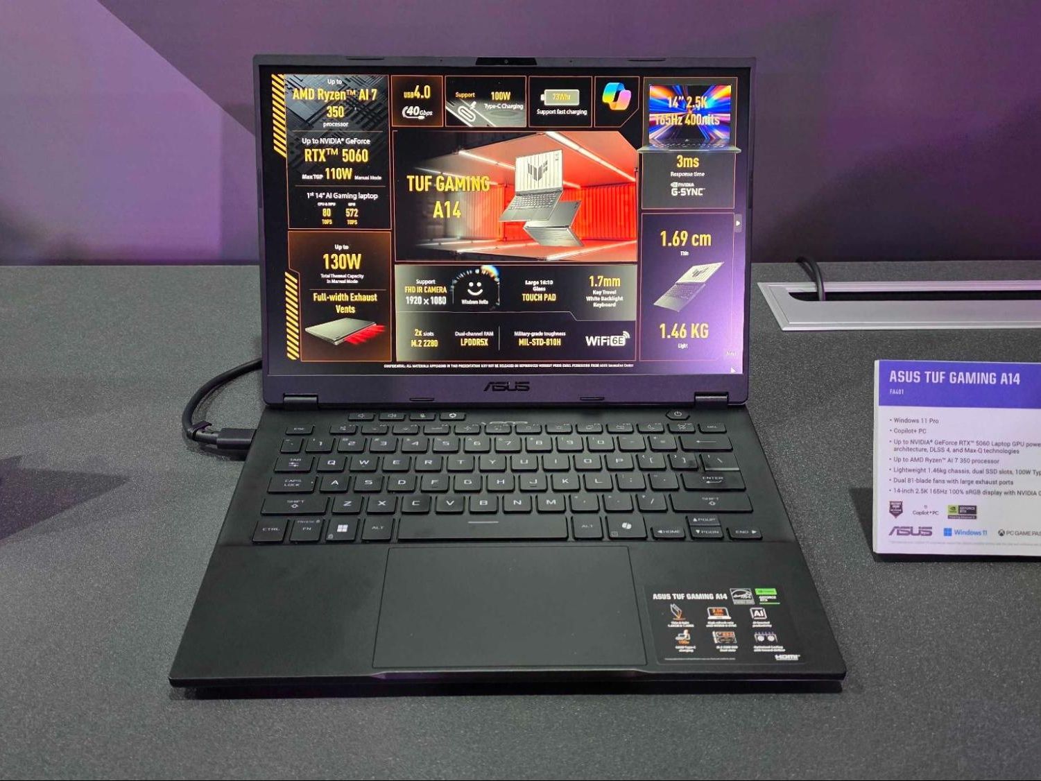 Asus adds the RTX 5060 to its gaming laptop lineup, tweaks TUF A14