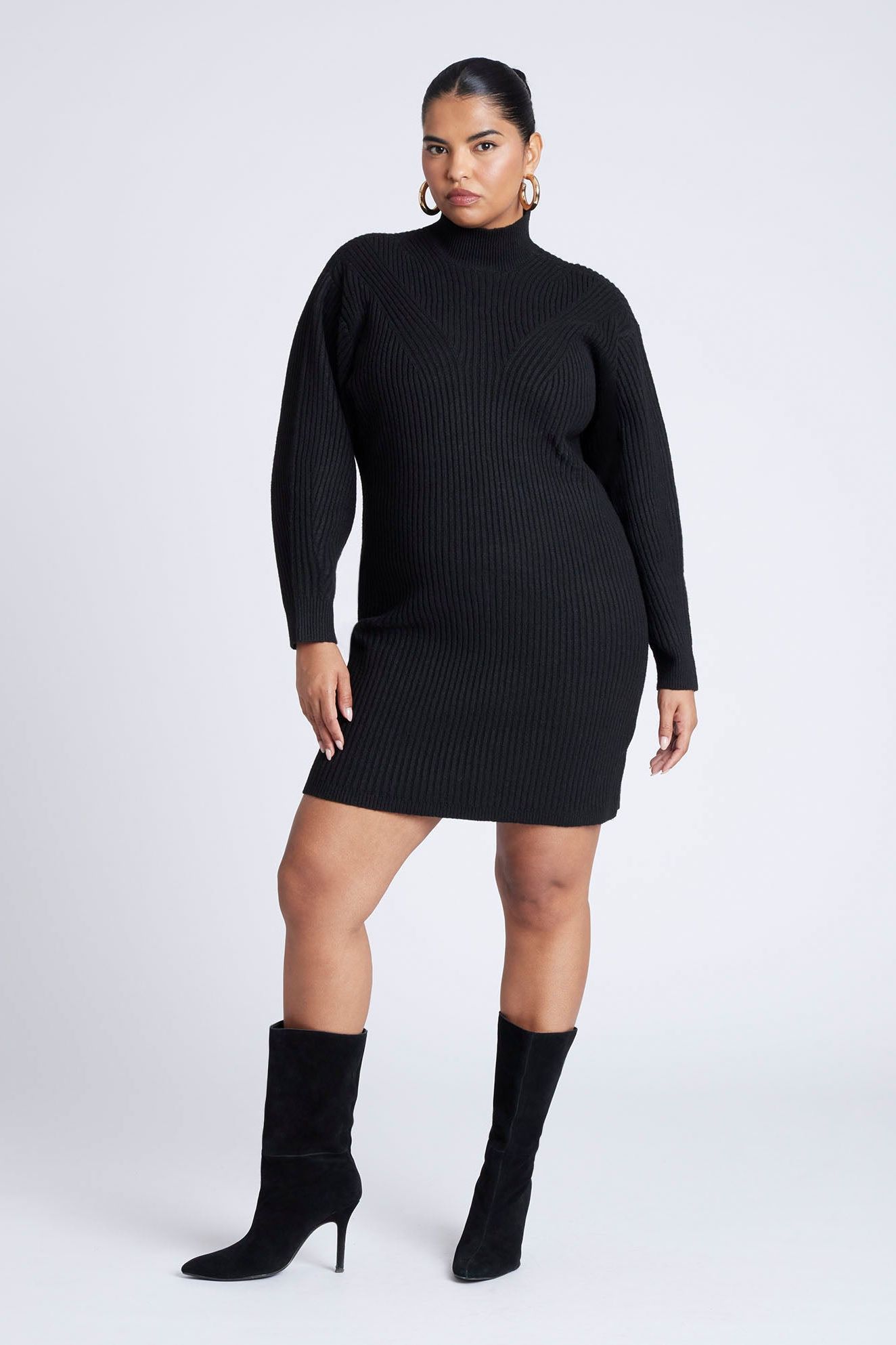 Turtleneck Mini Sweater Dress
