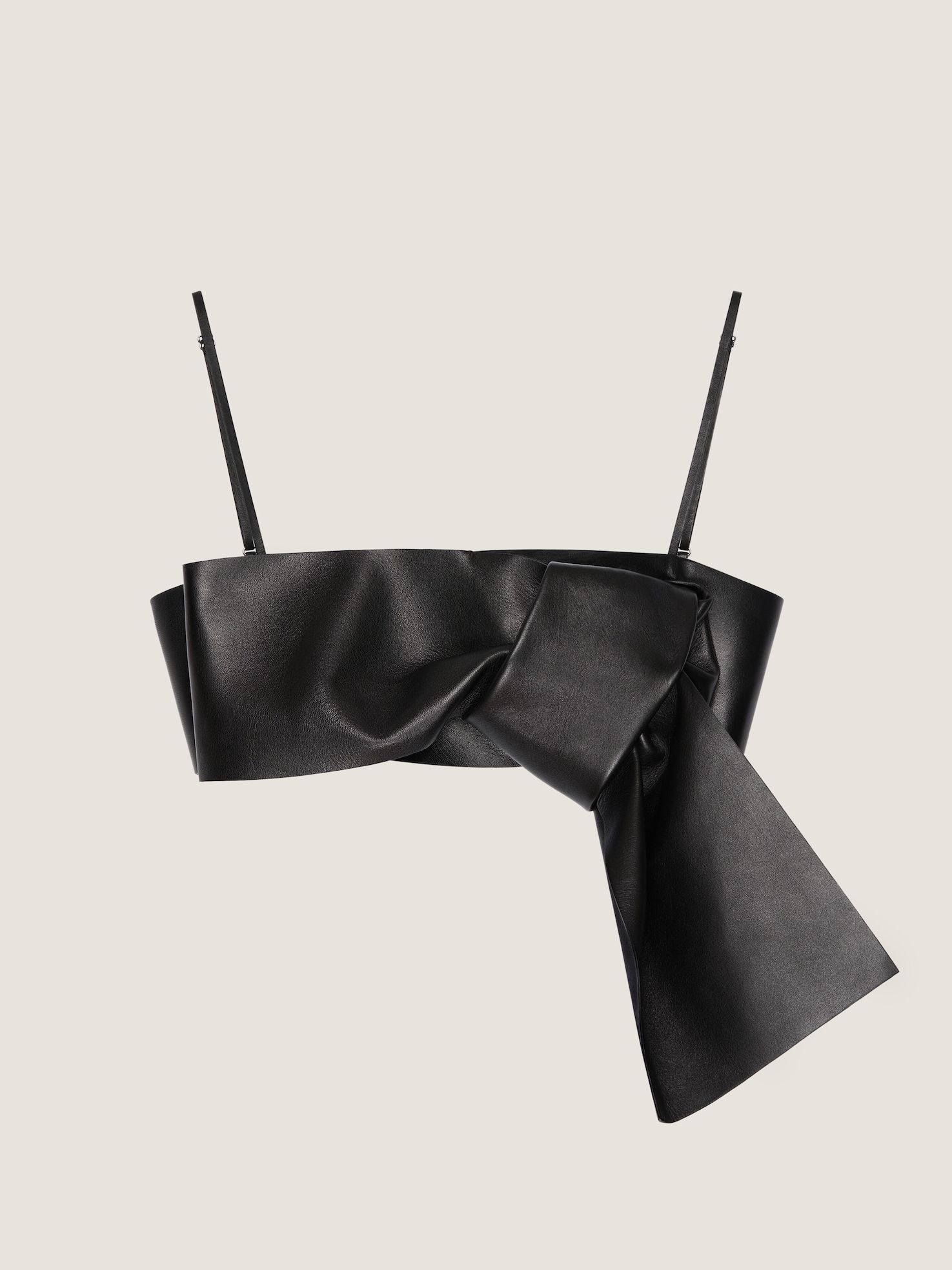 Bra Top in Leather With Bow