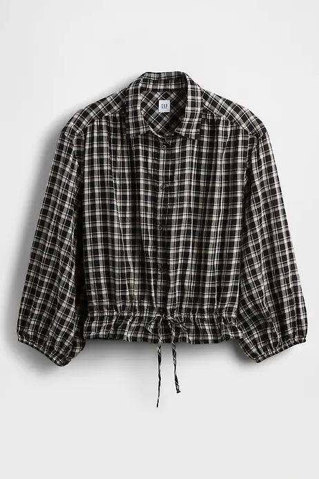 Gap Plaid Tie-Waist Top
