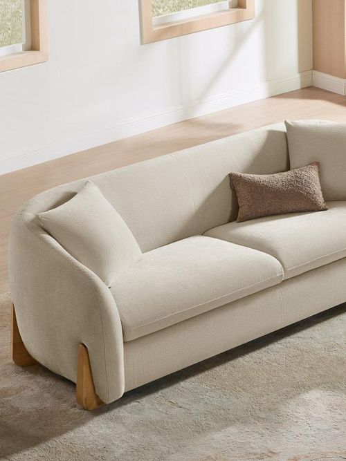 Modern Curved Chenille Sofa