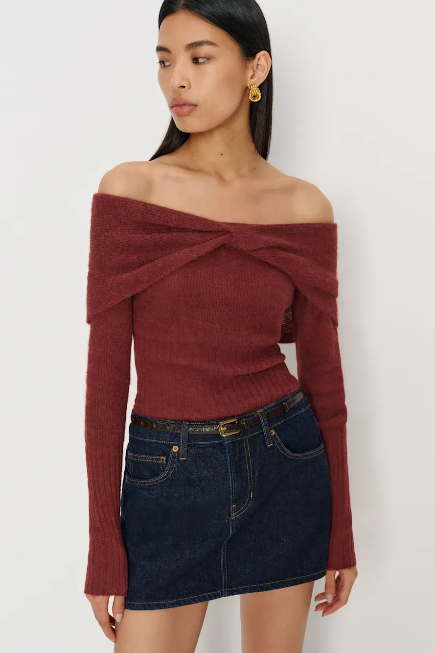 Reformation, Florie Twist Front Sweater