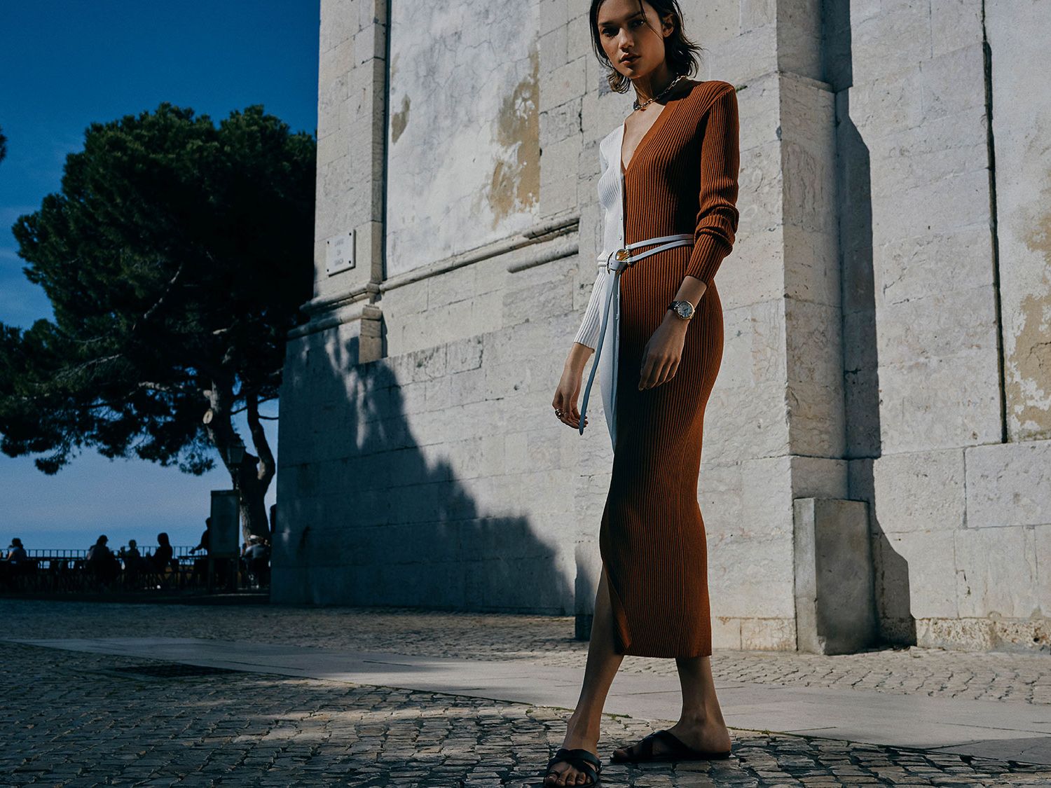 reiss claire pleated fitted midi dress CLAIRE DRAPED EVENING MAXI DRESS | CULT MIA main image 1