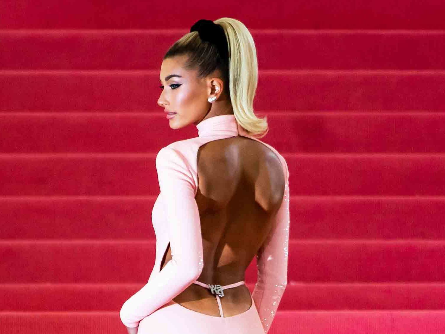 Hailey Baldwin Wore Custom Alexander Wang on the Met Gala Red Carpet
