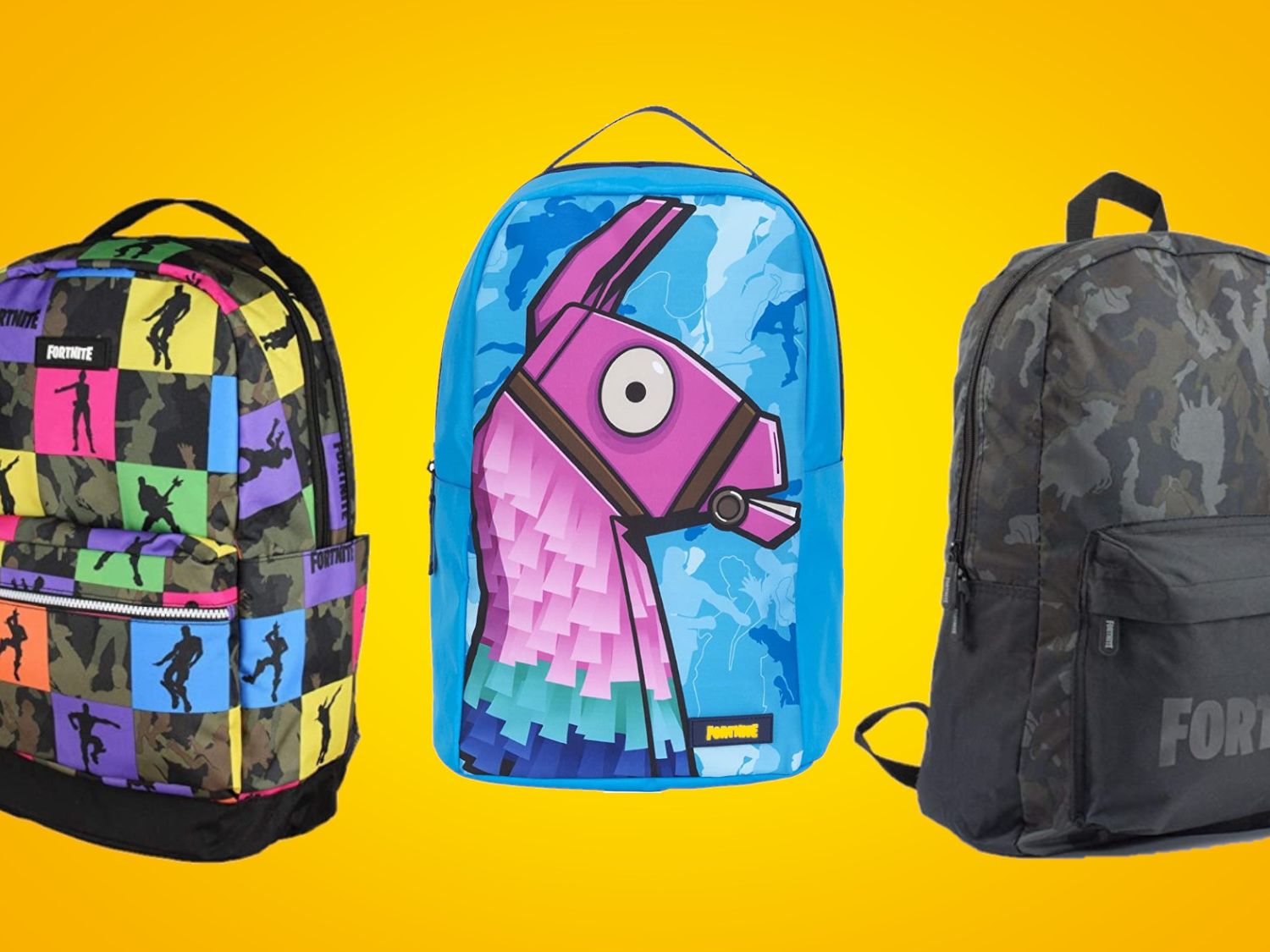 Fortnite Backpack Black Green Llama Graphic with Laptop Sleeve Fortnite Blue Retro Llama Loot Pinata Multiplier 17  main image 2
