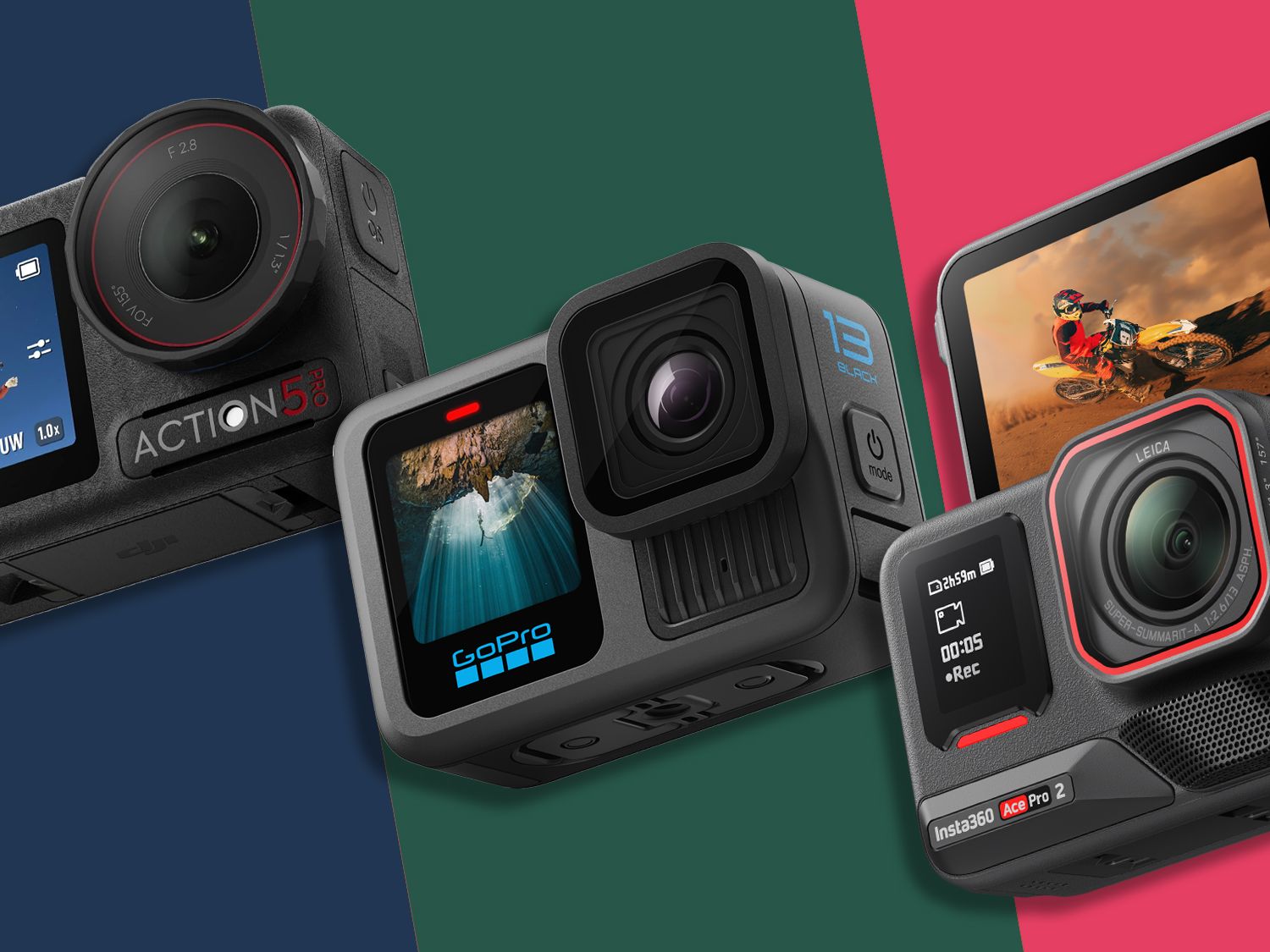 Bluetooth Fernbedienung für DJI Osmo Action 6/5 Pro/4/360/Insta360 Go Ultra/ X5/X4 Air/X4/X3/Ace Pro 2/Ace Pro/GO3S/GO3/GoPro Max 2/Hero 13/12/11/IOS/Android Zubehör 50m Reichweite 96h Schnelles Laden