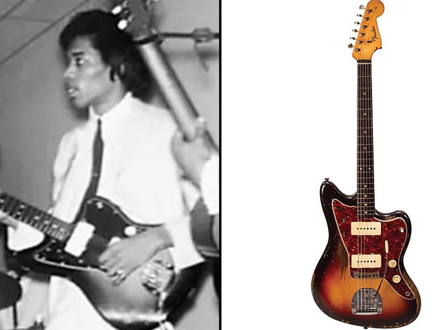 Jimi Hendrix's ultra-rare 1964 Fender Jazzmaster purchased by Jim Jimi Hendrix's ultra-rare 1964 Fender Jazzmaster purchased by Jim