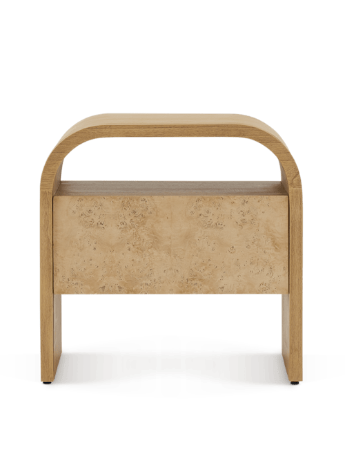 Crescent 1-Drawer Bedside Table