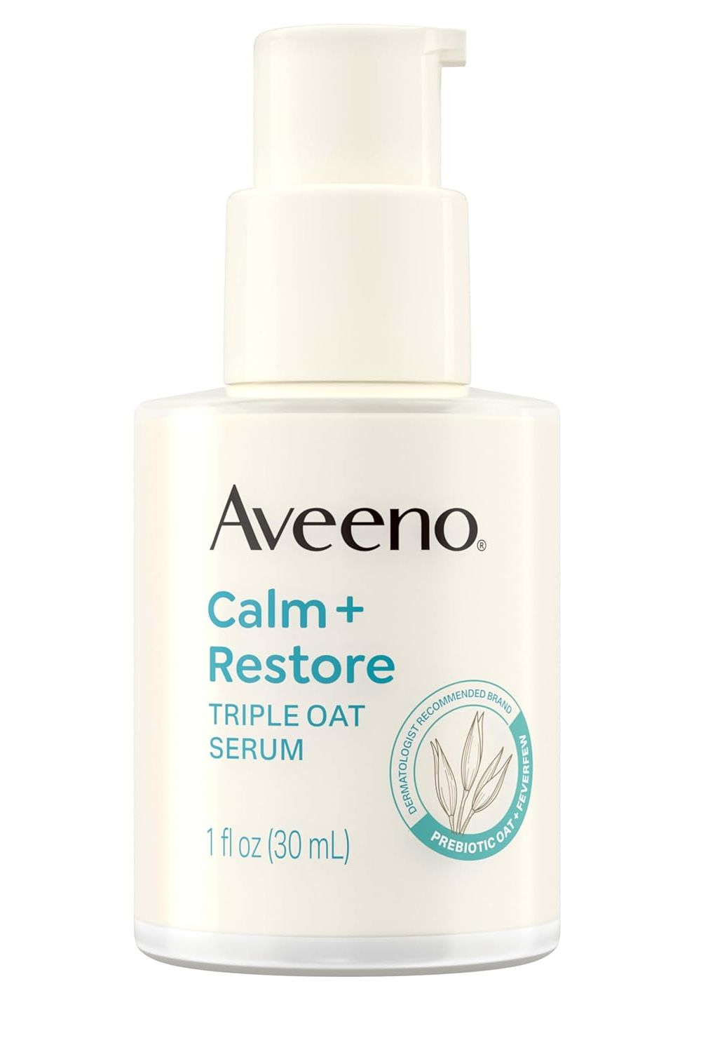 Aveeno Calm + Restore Triple Oat Hydrating Face Serum for Sensitive Skin, Gentle Lightweight Facial Serum Instantly Smooths Skin, Non-Comedogenic, Hypoallergenic &amp;amp; Fragrance-Free, 1 Fl. Oz
