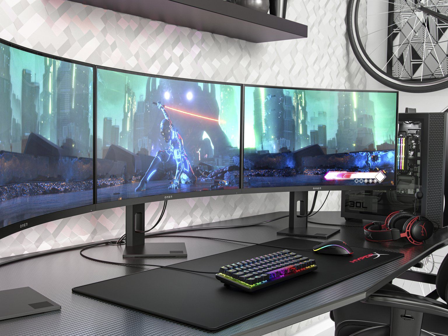 HP OMEN 27c QHD 240Hz 曲面ゲーミングモニター OMEN 27c QHD カーブド 240Hz ゲーミングディスプレイ | 日本HP
