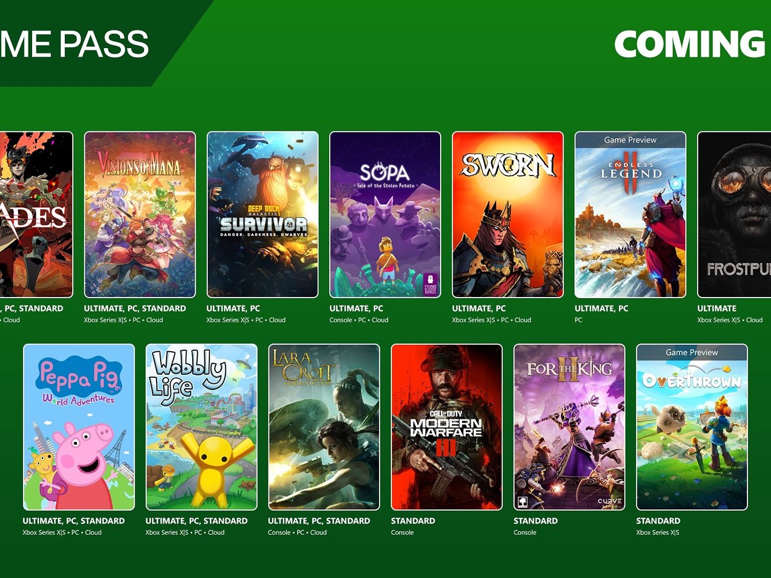 video game xbox game pass games pc upcoming