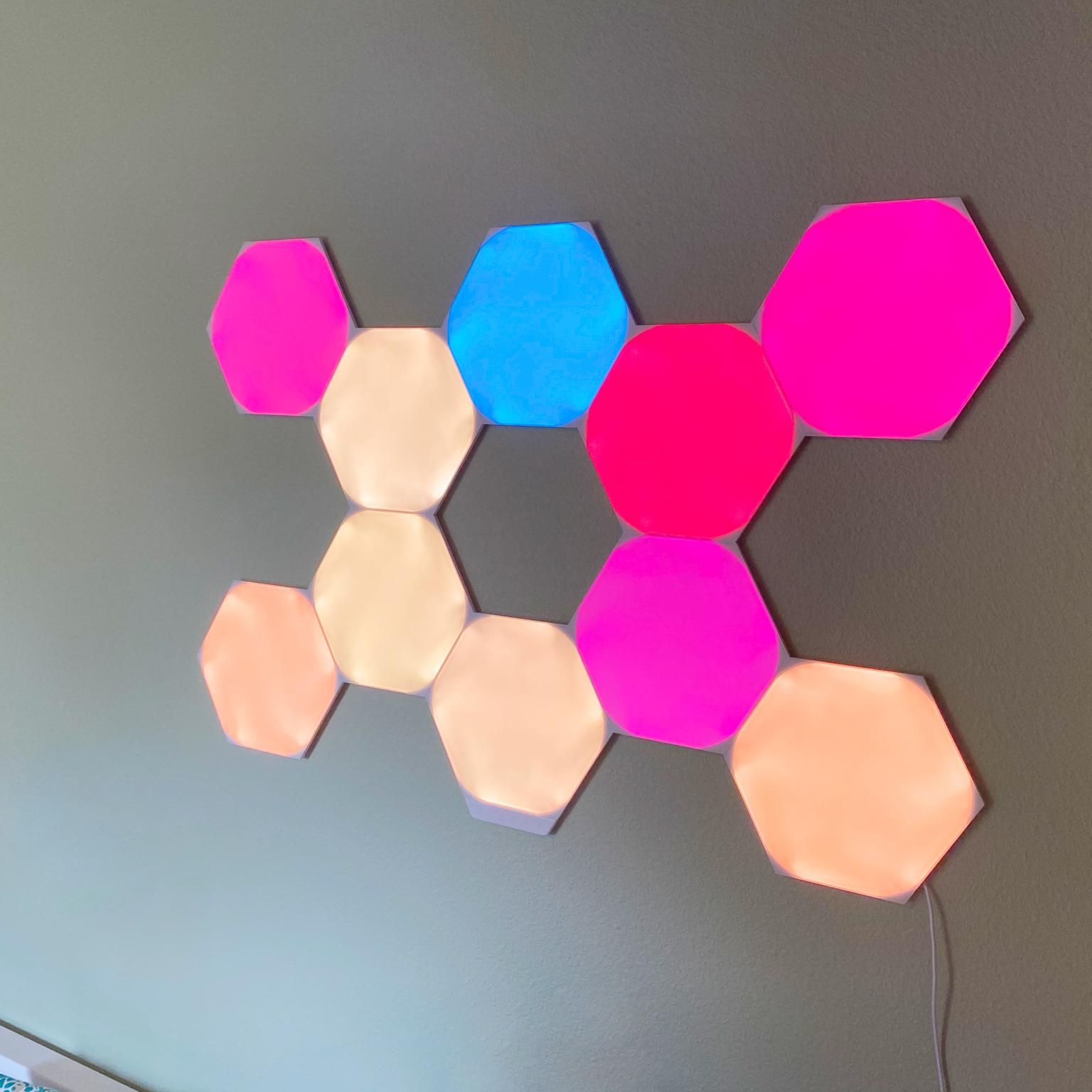 け*む様 Nanoleaf Shapes - Hexagons Smarter Nanoleaf Shapes LED Wall Lights, RGBW Smart Wall Panels with