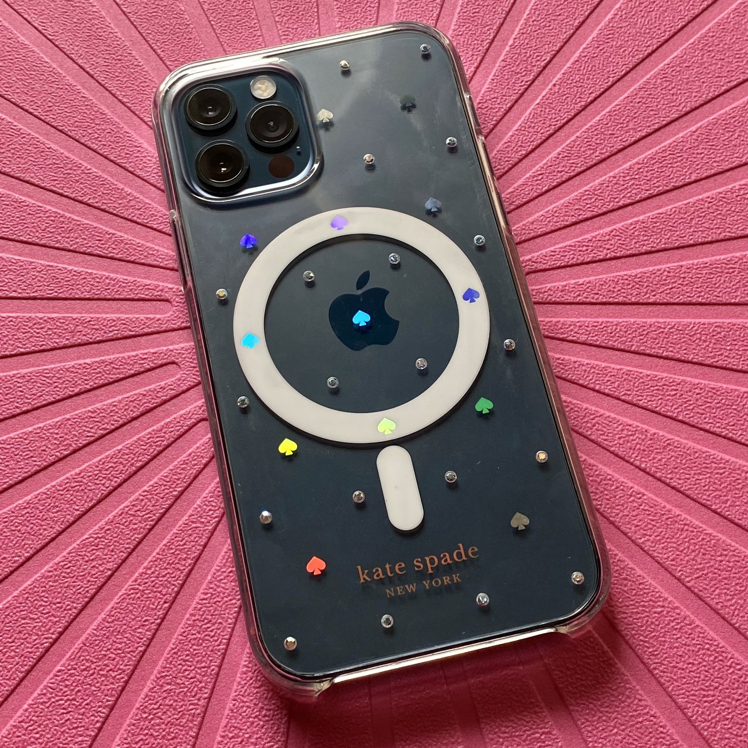 kate spade iPhone 14 フレキシブルケース レインボー（レモン
