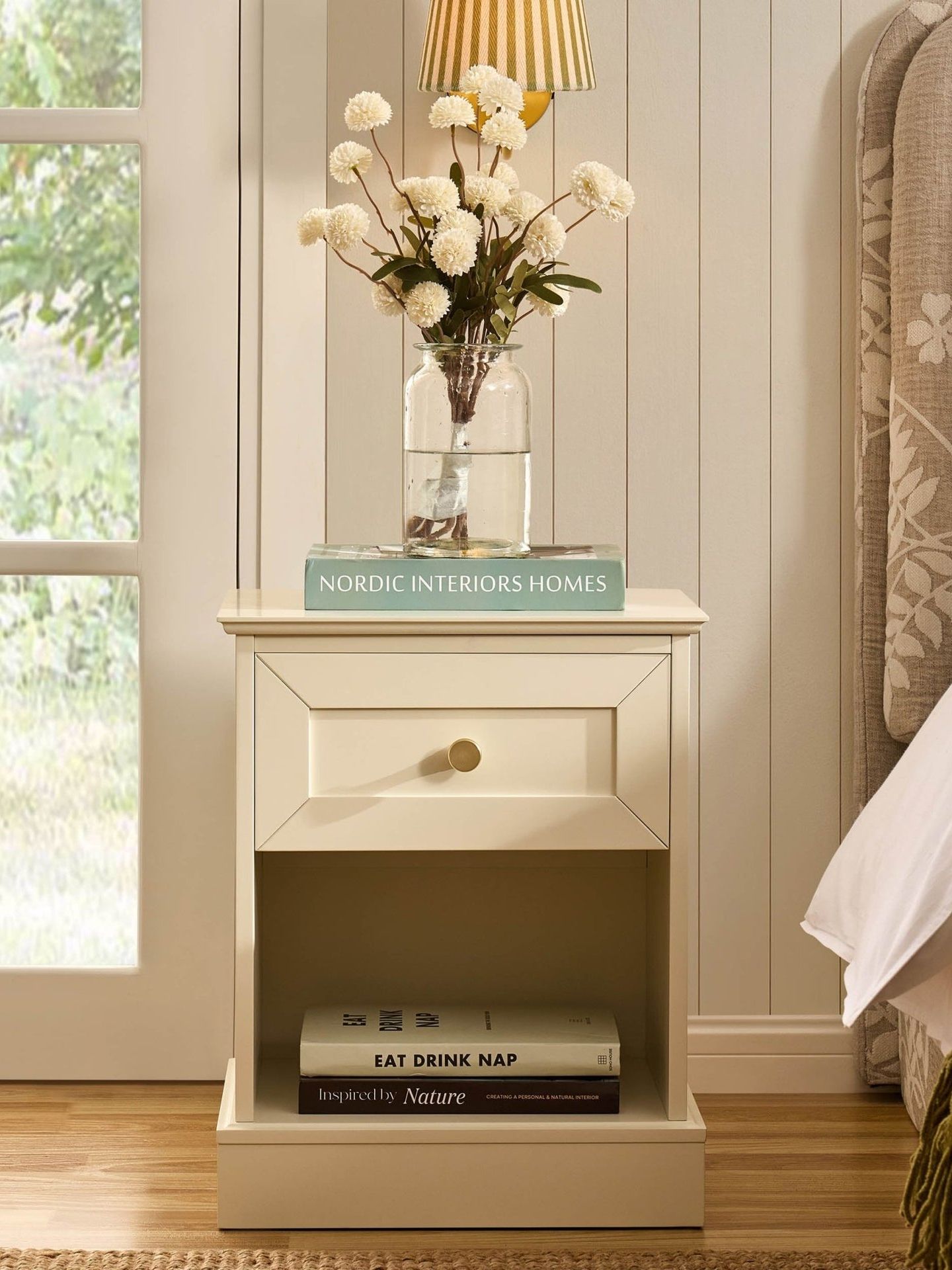 Ruby 1 Drawer Nightstand - Cream