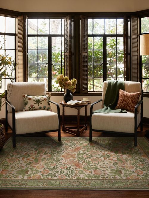 Strawberry Thief Sage & Rose Rug 